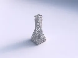 Vase twisted squeezed quadratic with diagonal grid lattice 3D print model