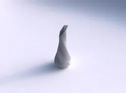Vase twisted top bent hexagon 2 with bent extruded lines 3 3D print model
