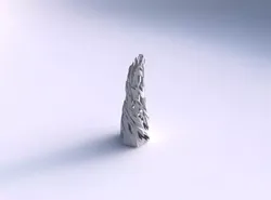Vase twisted top bent hexagon with cuts and 3D print model
