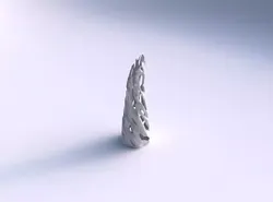 Vase twisted top bent hexagon with faceted cuts and 3D print model