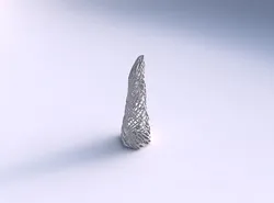 Vase twisted top bent hexagon with twisted dense organic lattice 3D print model