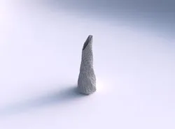 Vase twisted top bent hexagon with wavy grid piramides 3D print model