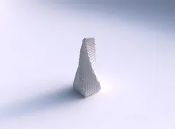 Vase twisted top bent quadratic with grid piramides 3D print model