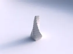 Vase twisted top bent quadratic with horizontal dents and twi... 3D print model