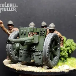 WW2 28mm 1940 french 75mm gun and crew