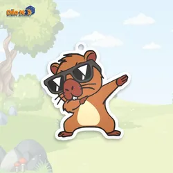 COOL CAPYBARA KEYCHAIN POSING