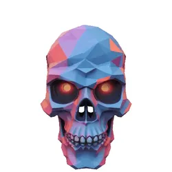 Skull Cyberpunk Low Poly Low Poly Poly Skull
