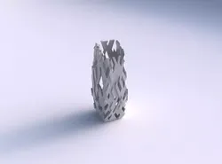 Vase arc rectangle with cuts and 3D print model