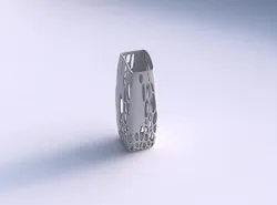 Vase arc rectangle with organic lattice and solid centers 3D print model