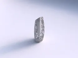 Vase bent hexagon with organic lattice and solid centers 3D print model
