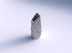 Vase bent rectangle with cavities smooth 3D print model
