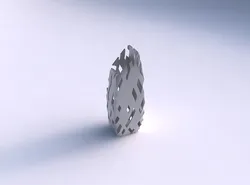Vase bent rectangle with cuts 3D print model
