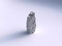 Vase bent rectangle with cuts and 3D print model