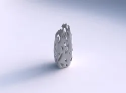 Vase bent rectangle with faceted cuts 3D print model