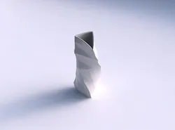 Vase bulky helix with curved creases 3D print model