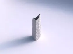 Vase curved tipping triangle 2 with twisted diagonal grid 3D print model