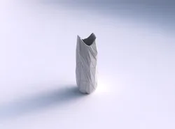 Vase double arc hexagon with twisted random triangle plates 3D print model