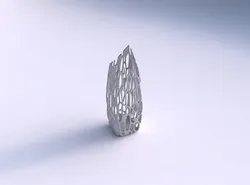 Vase double arc rectangle with cracked organic lattice 2 3D print model