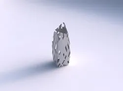 Vase double arc rectangle with cuts 3D print model