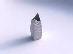 Vase double arc rectangle with diagonal grid 3D print model