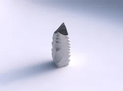 Vase double arc rectangle with distorted and twisted grid plates 3D print model