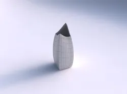 Vase double arc rectangle with grid plates 3D print model