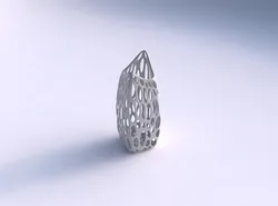 Vase double arc rectangle with smooth organic lattice 3D print model