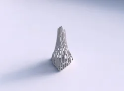 Vase grounded tipping triangle with cracked organic lattice 3D print model