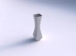 Vase larger opening rectangle with curved horizontal sections 3D print model