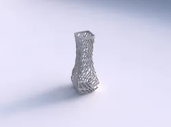 Vase larger opening rectangle with faceted and twisted organi... 3D print model