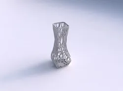 Vase larger opening rectangle with twisted organic lattice 3D print model