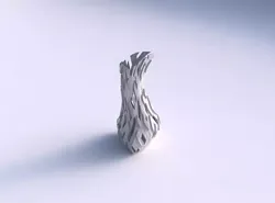 Vase puffy bent triangle with cuts and 3D print model