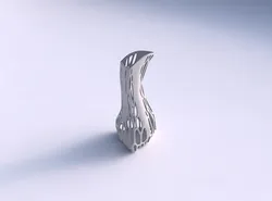 Vase puffy bent triangle with organic lattice on edges 3D print model