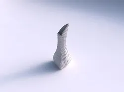 Vase puffy tappered triangle with grid piramides 3D print model