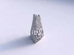 Vase puffy tipped triangle with cracked organic lattice 3D print model