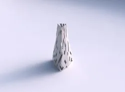 Vase puffy tipped triangle with cuts 3D print model