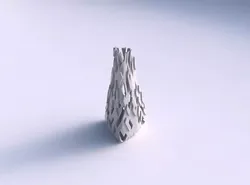 Vase puffy tipped triangle with cuts and 3D print model