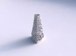 Vase puffy tipped triangle with dense organic lattice 3D print model