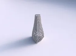 Vase puffy tipped triangle with lattice tiles  3D print model