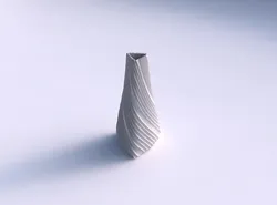 Vase puffy tipped triangle with twisted extruded lines 3D print model