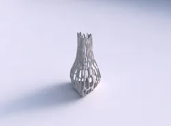 Vase puffy triangle with cracked organic lattice 3D print model