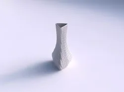 Vase puffy triangle with twisted diagonal grid 3D print model