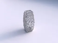 Vase rectangle with faceted and twisted organic lattice 2 3D print model
