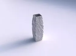Vase rectangle with twisted diagonal dents and 3D print model