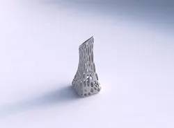 Vase squeezed and bent rectangle 2 with smooth organic lattice 3D print model