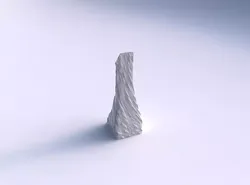 Vase squeezed and bent rectangle with twisted diagonal dents and 3D print model