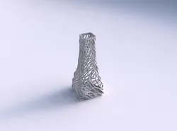 Vase squeezed rectangle with faceted and twisted organic latt... 3D print model