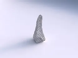 Vase top bent rectangle 2 with diagonal grid lattice 3D print model