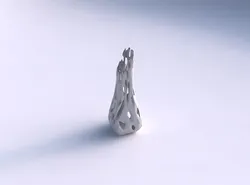 Vase top bent rectangle 2 with faceted cuts 3D print model