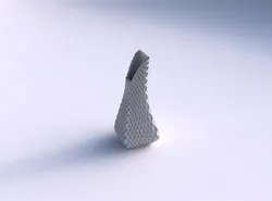 Vase top bent rectangle 2 with grid piramides 2 3D print model